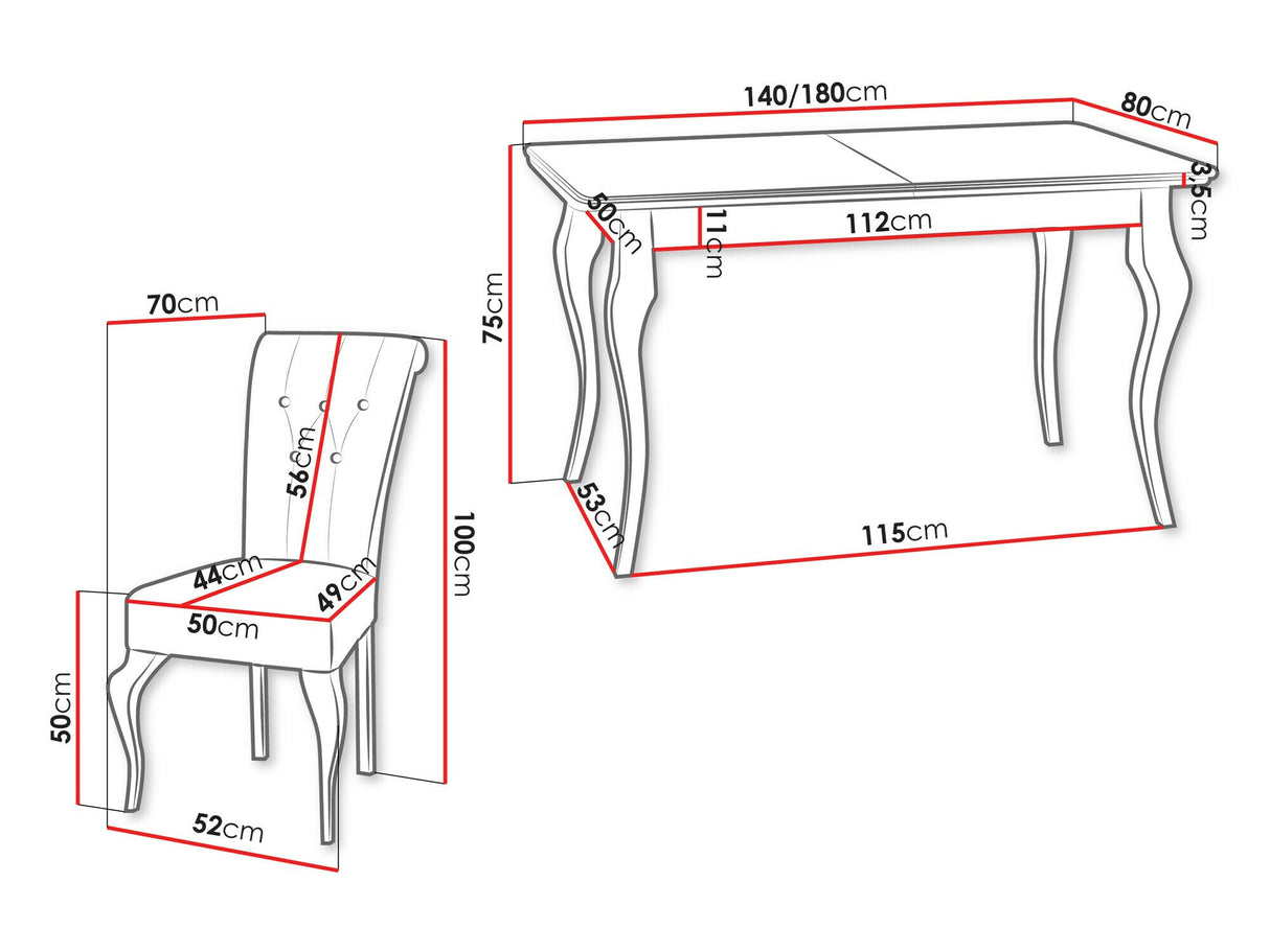 Étkezőgarnitúra Stół LARA 140 + Krzesło S63, Szín: Magic Velvet 2209