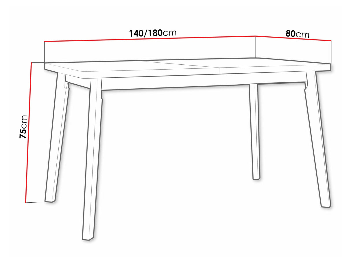 Asztal Oslo 6 80 x 140/180 (Harry 6), Munkalap színe: Kasmír, Lábak színe: Kasmír