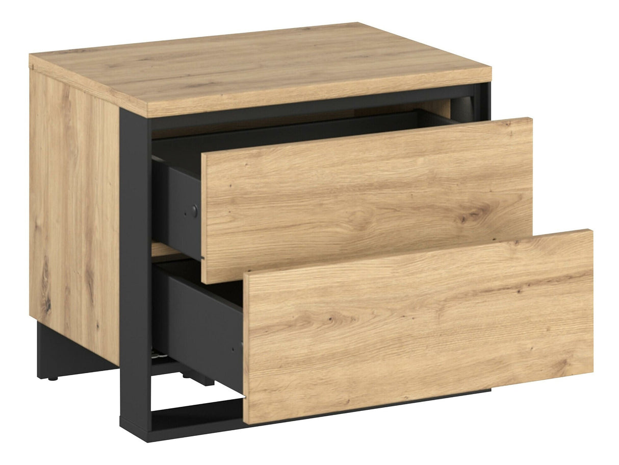 Hálószoba garnitúra Sypialnia QUANT V Dąb Artisan / Czarny Rozmiar łóżka, Alvó felület mérete: 180 x 200 cm