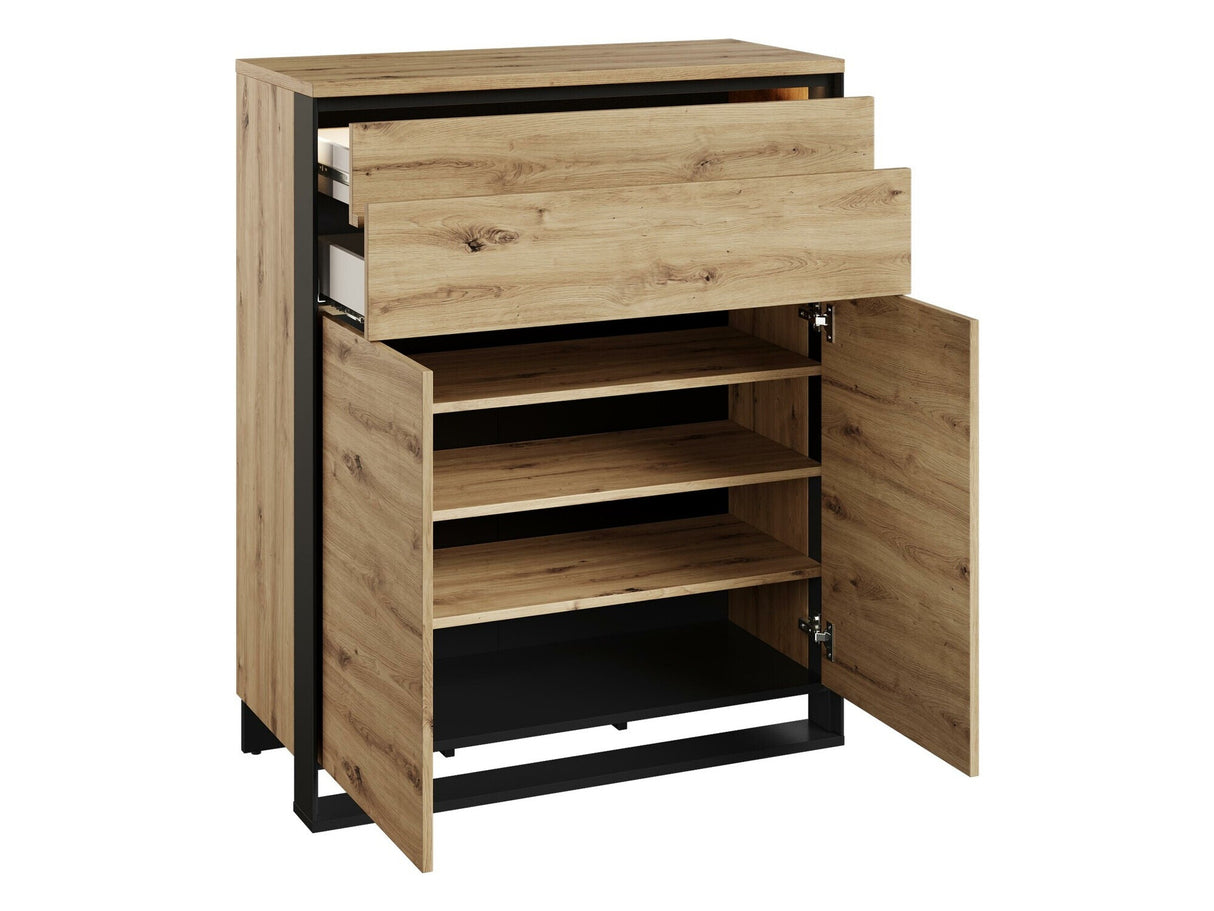 Előszoba garnitúra Garderoba QUANT X Dąb artisan/Czarny + Velo 637