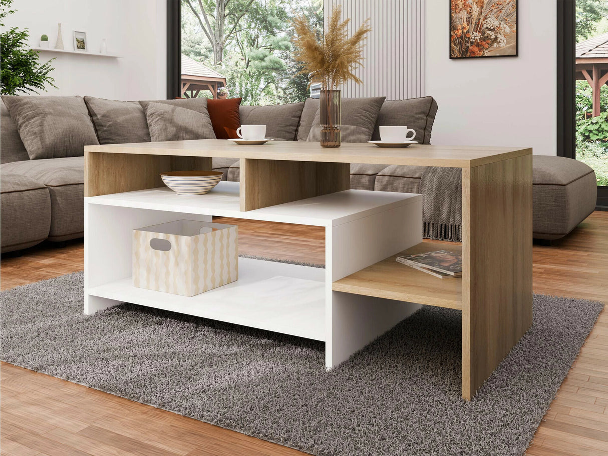 Dohányzóasztal Ława ARO/ALVA Biały / Grande tölgy