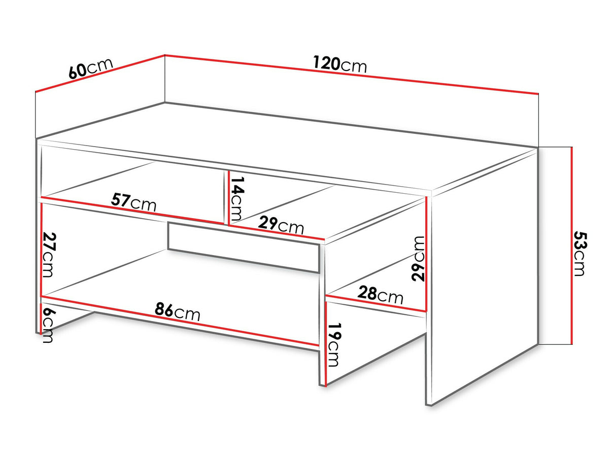Dohányzóasztal Ława ARO/ALVA Biały / Grande tölgy