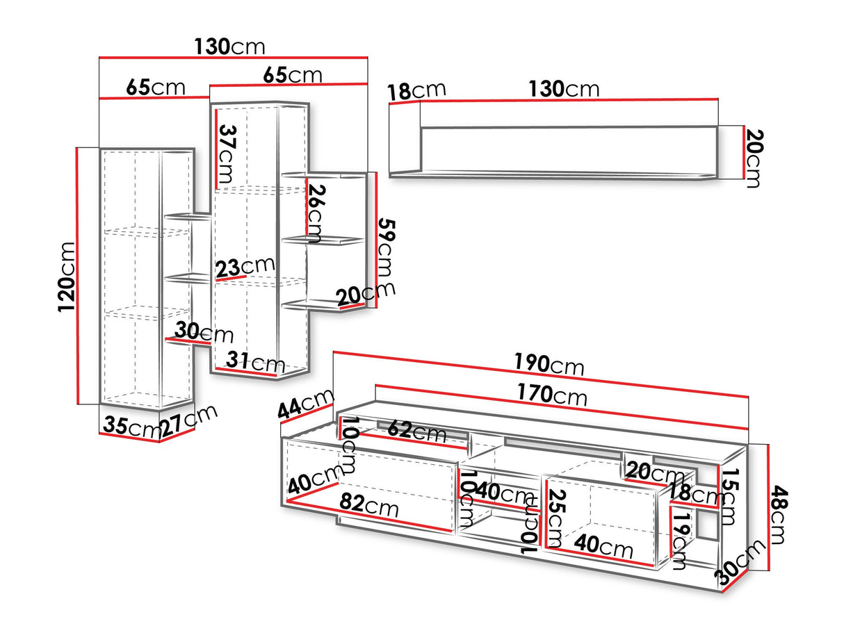 Nappali szett Meblościanka ALVA Biały / Grande tölgy