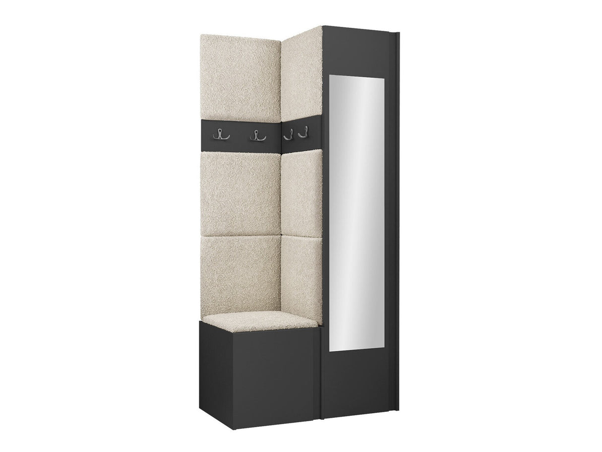 Előszoba garnitúra ORION XXV (Tavasz XXV), Keret színe: Grafit, Puha falpanel színe: Abriamo 3