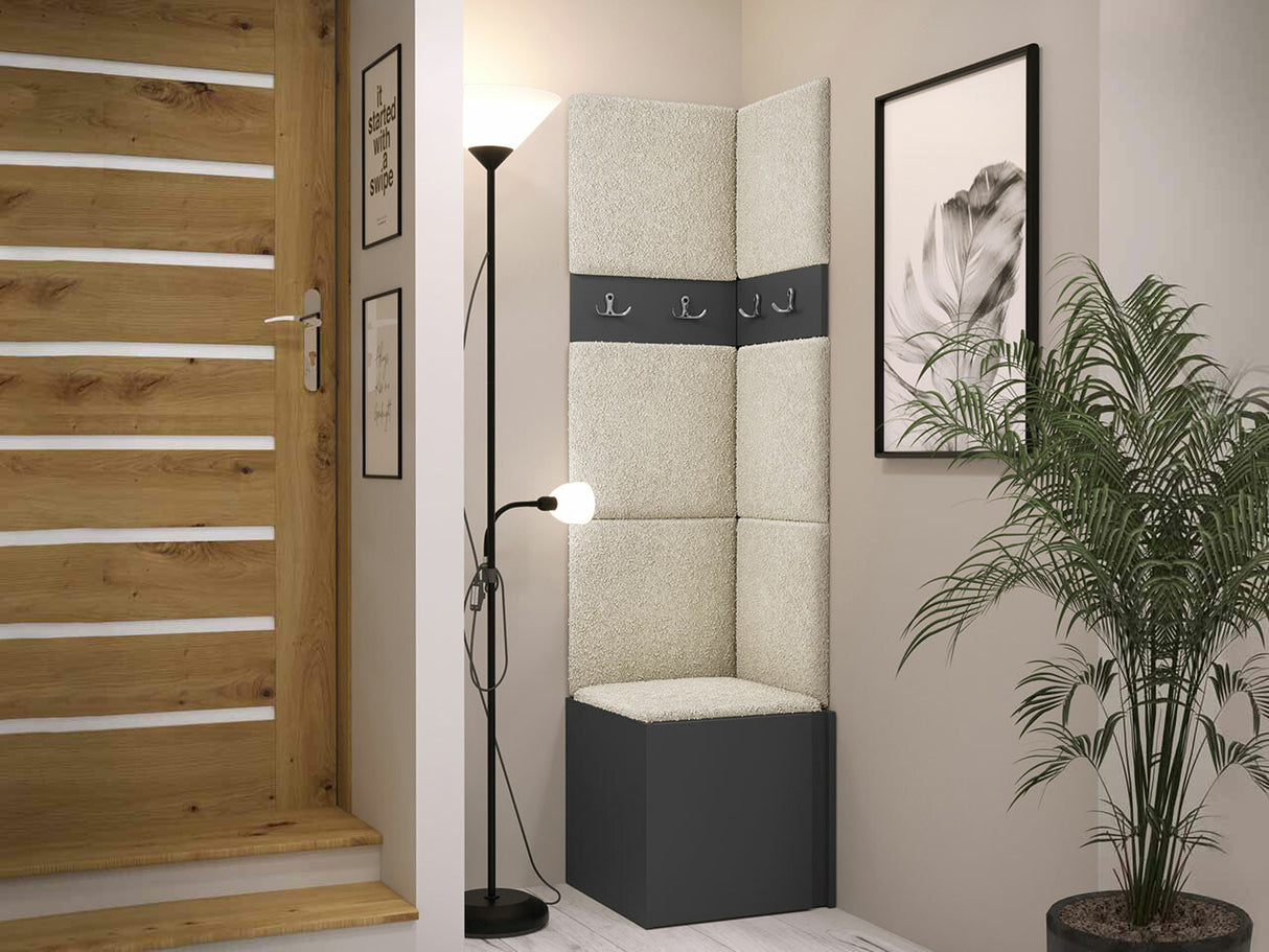 Előszoba garnitúra ORION XXI (Tavasz XXI), Keret színe: Grafit, Puha falpanel színe: Abriamo 3