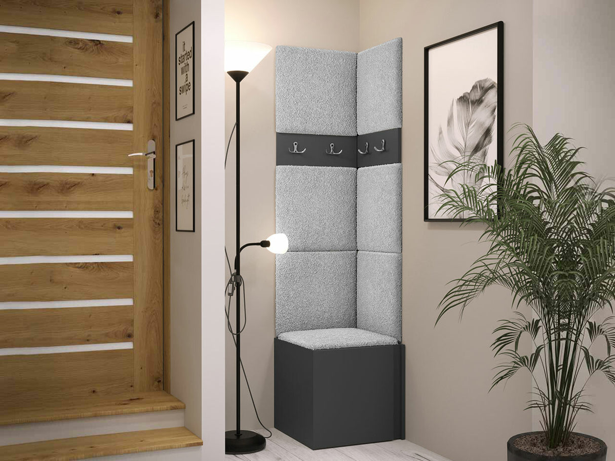 Előszoba garnitúra ORION XXI (Tavasz XXI), Keret színe: Grafit, Puha falpanel színe: Abriamo 6