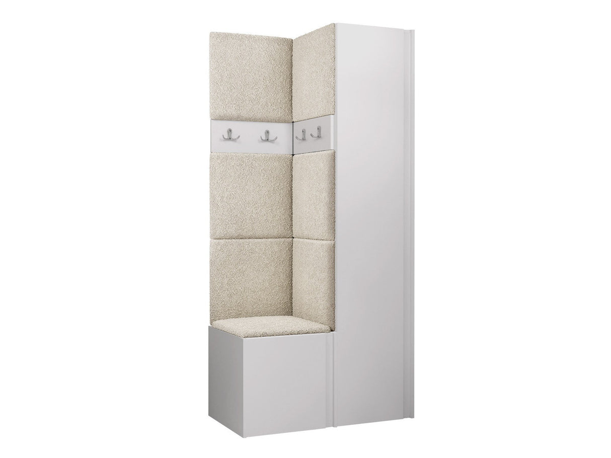 Előszoba garnitúra ORION XXIV (Tavasz XXIV), Keret színe: Fehér, Puha falpanel színe: Abriamo 3