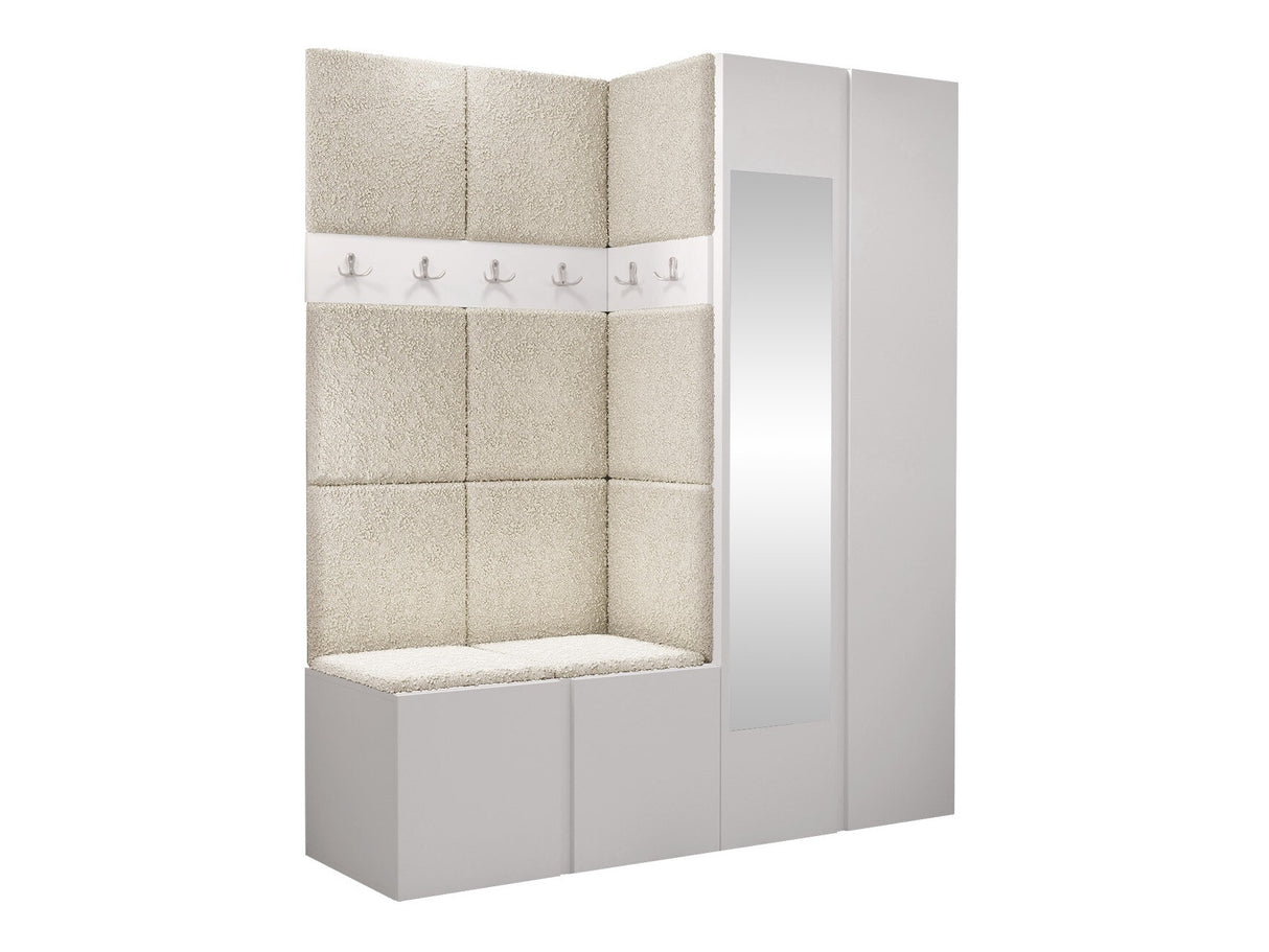 Előszoba garnitúra ORION XII (Tavasz XII), Keret színe: Fehér, Puha falpanel színe: Abriamo 3