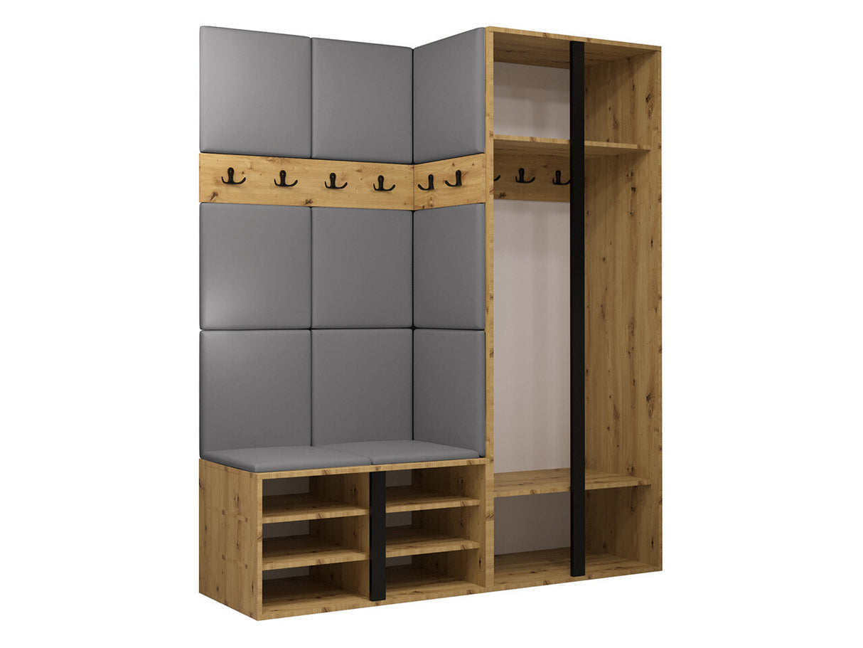 Előszoba garnitúra ORION XII (Tavasz XII), Keret színe: Grafit, Puha falpanel színe: Abriamo 3