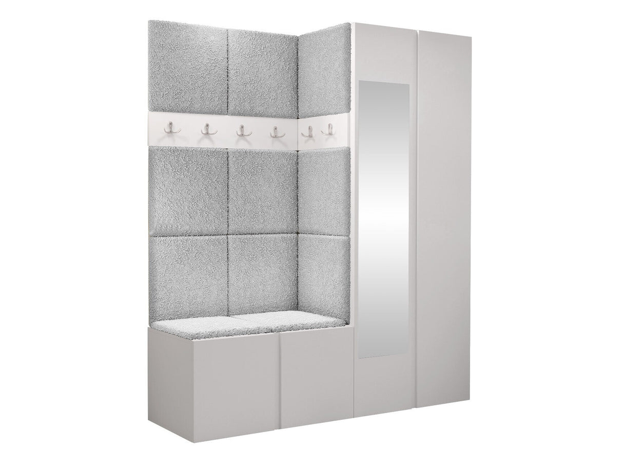 Előszoba garnitúra ORION XII (Tavasz XII), Keret színe: Fehér, Puha falpanel színe: Abriamo 6