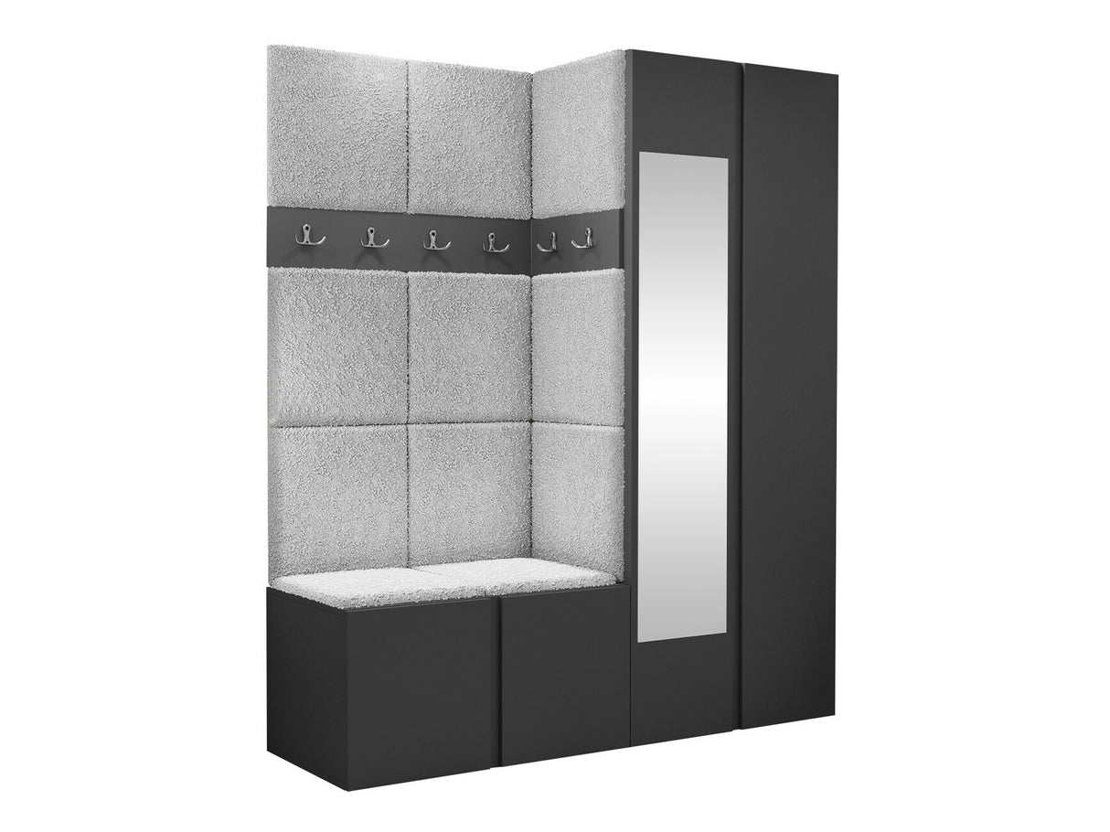 Előszoba garnitúra ORION XII (Tavasz XII), Keret színe: Grafit, Puha falpanel színe: Abriamo 6