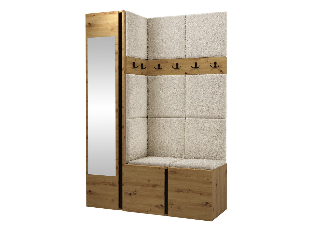 Előszoba garnitúra ORION X (Tavasz X), Keret színe: Artisan tölgy, Puha falpanel színe: Abriamo 3