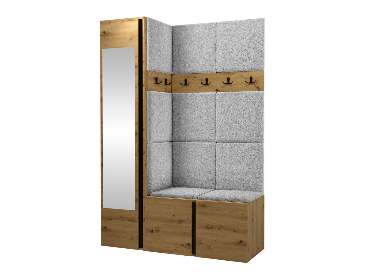 Előszoba garnitúra ORION X (Tavasz X), Keret színe: Artisan tölgy, Puha falpanel színe: Abriamo 6