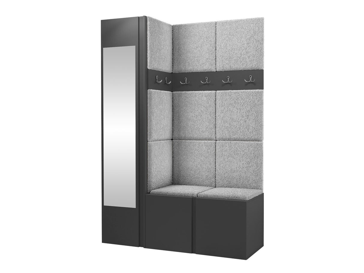 Előszoba garnitúra ORION X (Tavasz X), Keret színe: Grafit, Puha falpanel színe: Abriamo 6