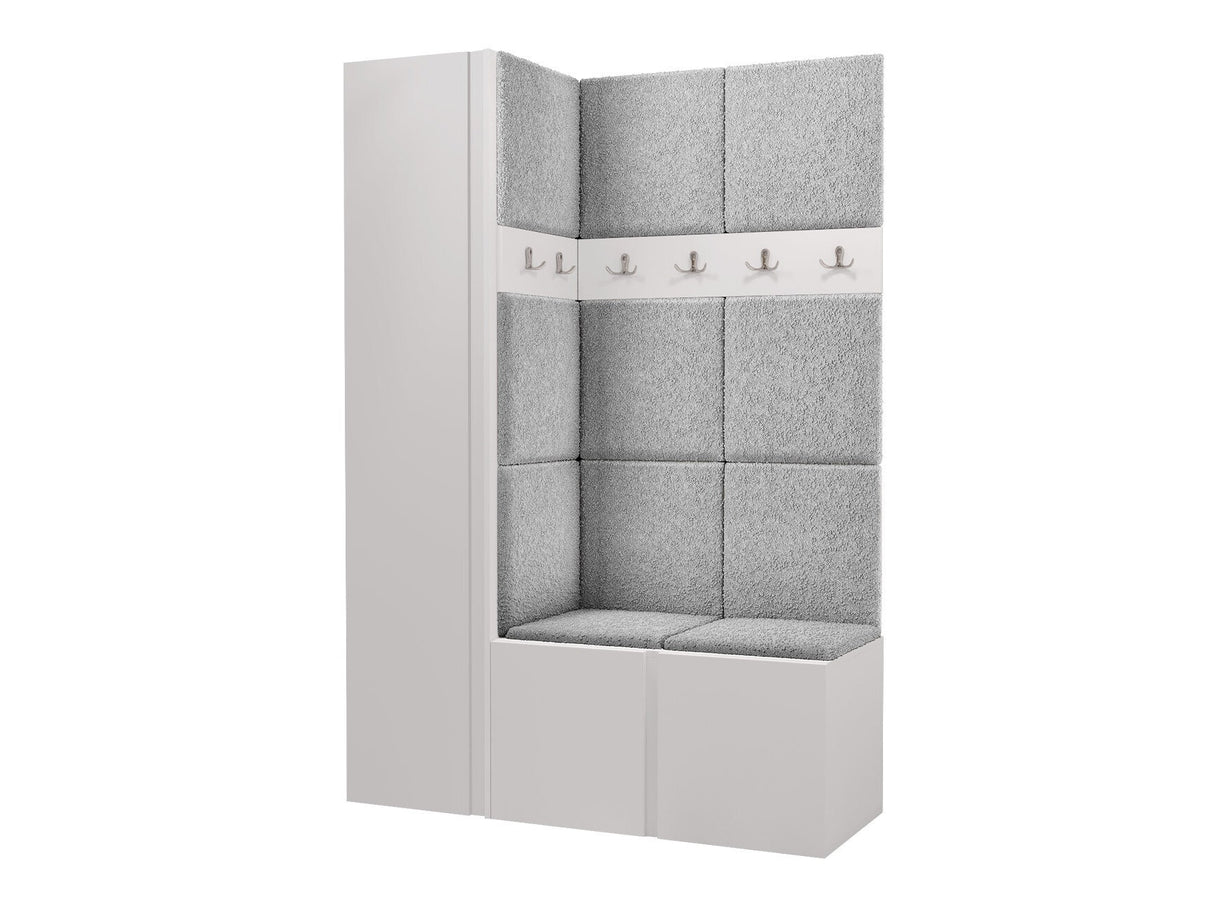 Előszoba garnitúra Zestaw ORION IX (Tavasz IX), Keret színe: Fehér, Puha falpanel színe: Abriamo 6
