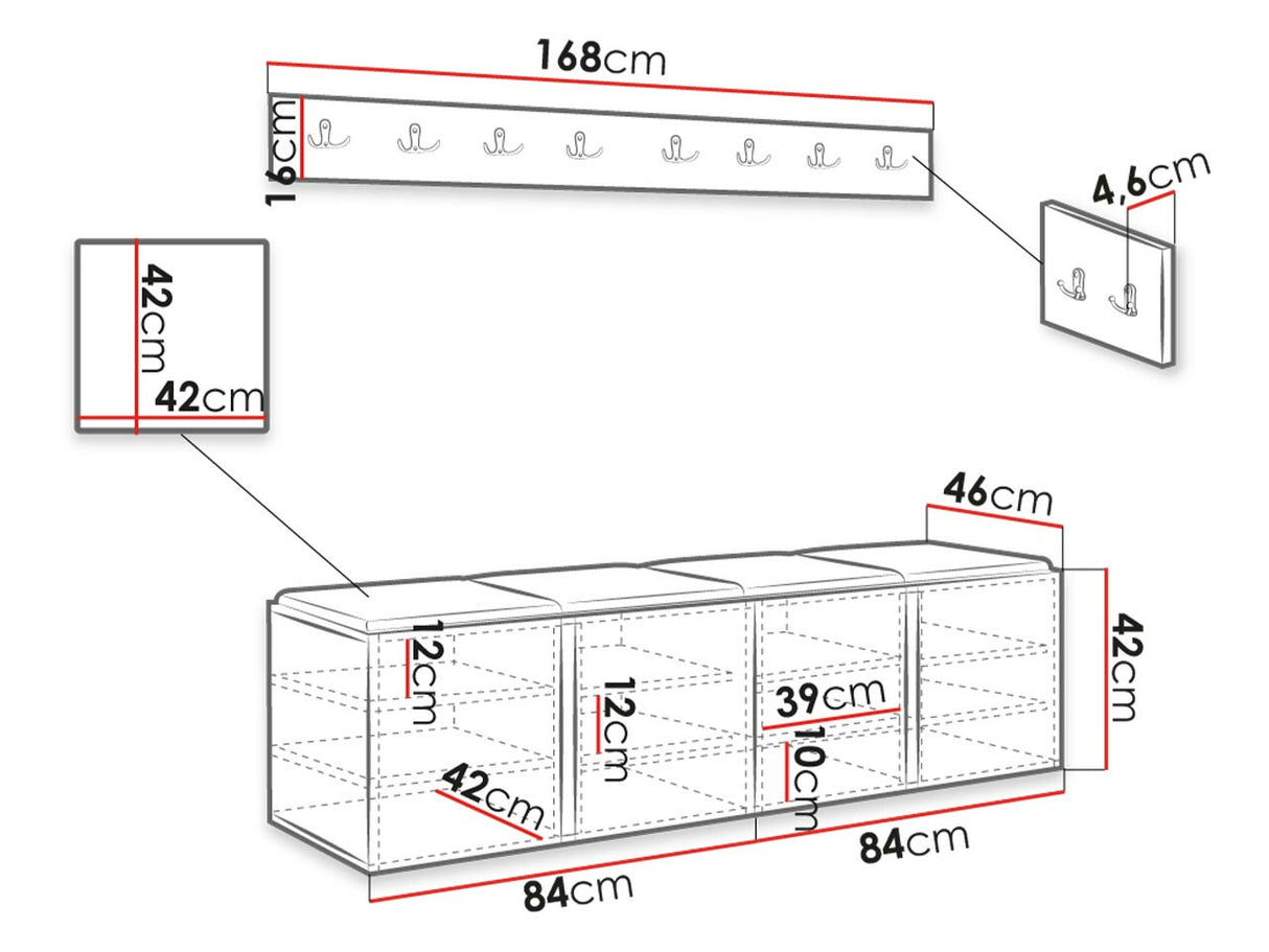 Előszoba garnitúra ORION VII (Tavasz VII), Keret színe: Artisan tölgy, Puha falpanel színe: Abriamo 3