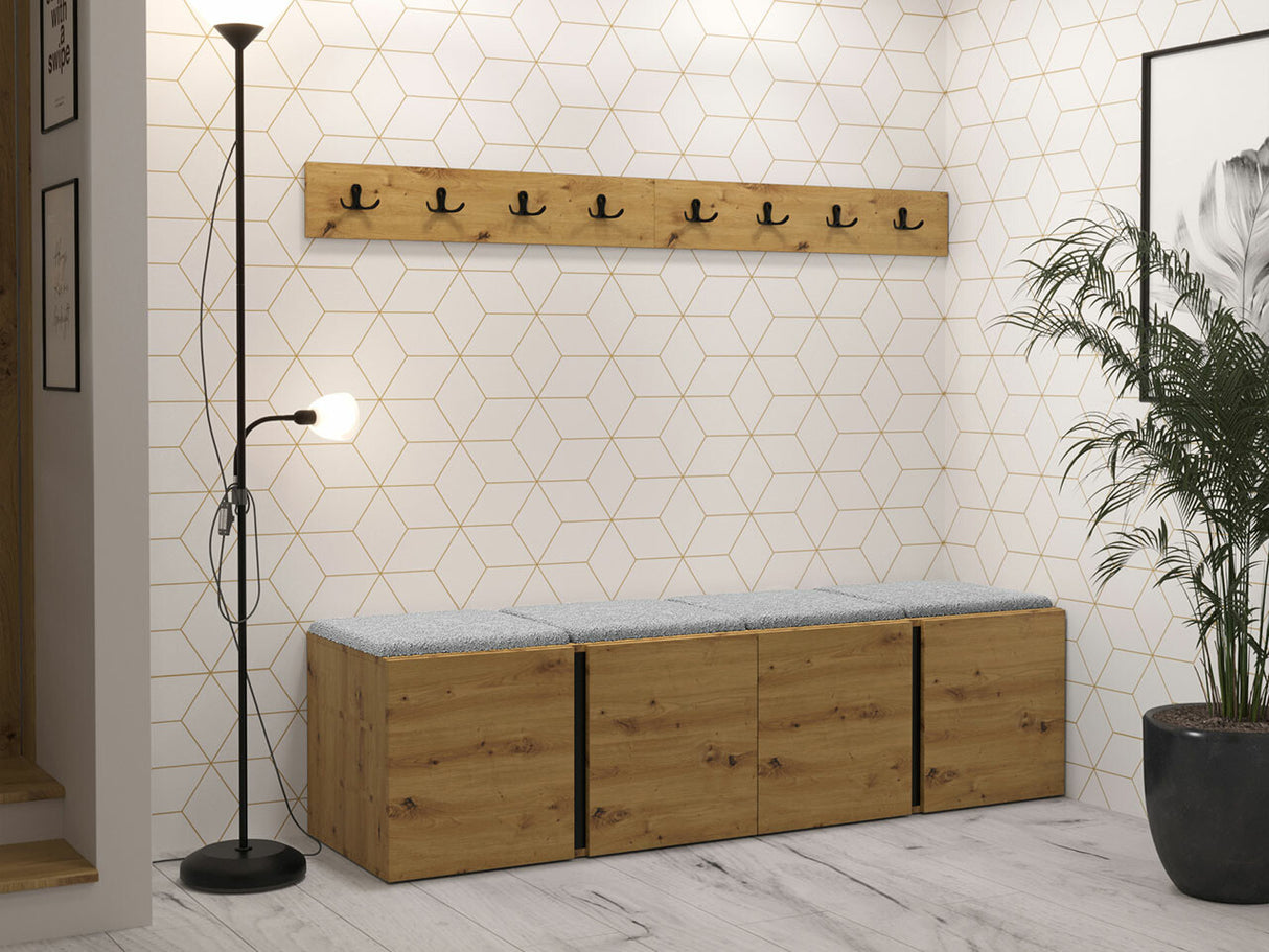 Előszoba garnitúra ORION VII (Tavasz VII), Keret színe: Artisan tölgy, Puha falpanel színe: Abriamo 6