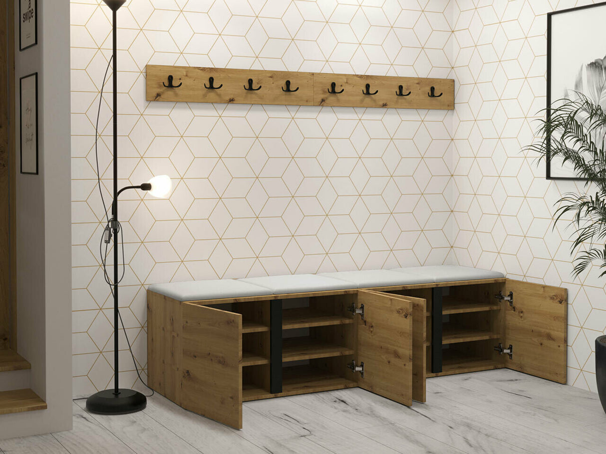 Előszoba garnitúra ORION VII (Tavasz VII), Keret színe: Artisan tölgy, Puha falpanel színe: Abriamo 3