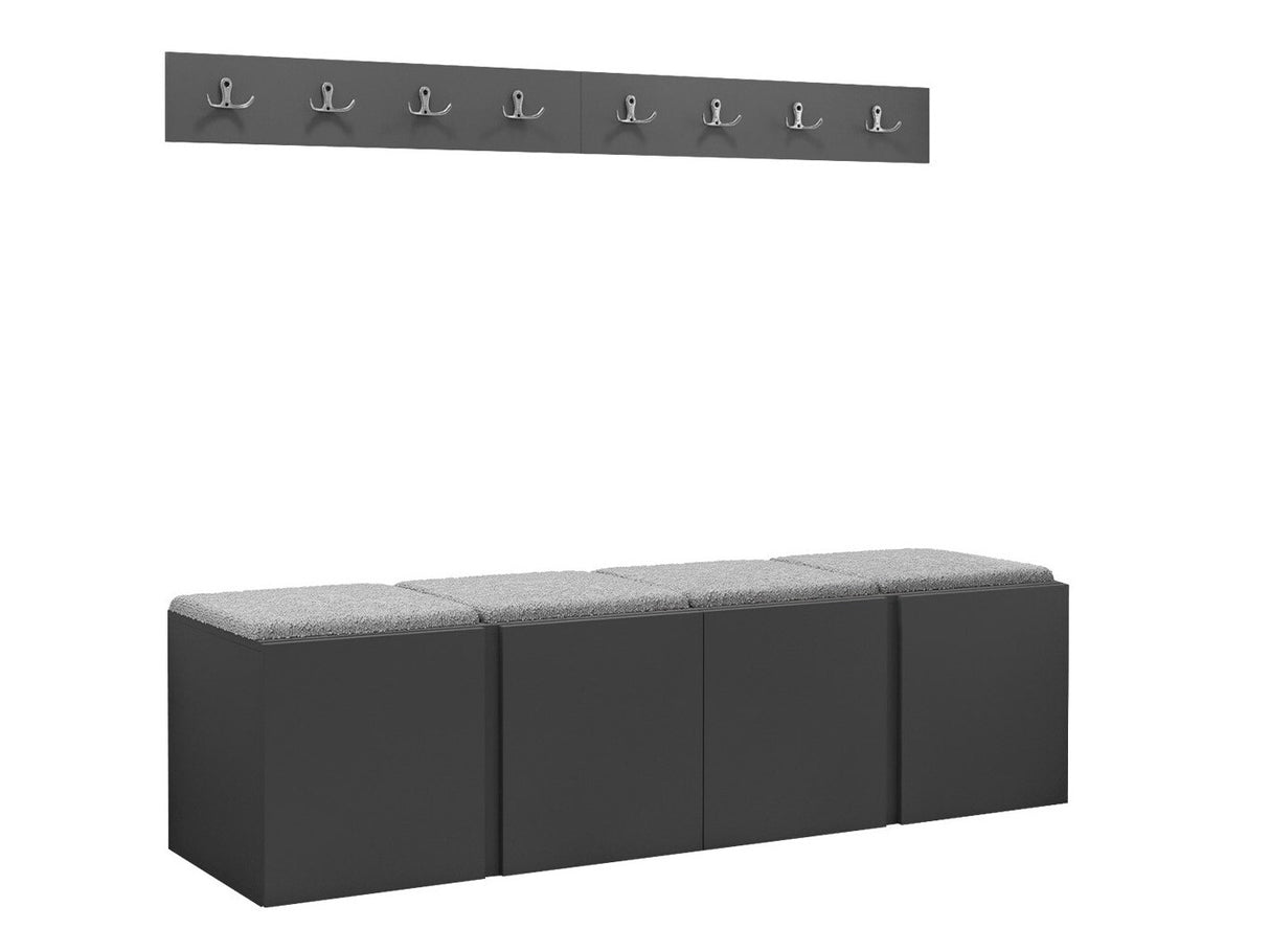 Előszoba garnitúra ORION VII (Tavasz VII), Keret színe: Grafit, Puha falpanel színe: Abriamo 6