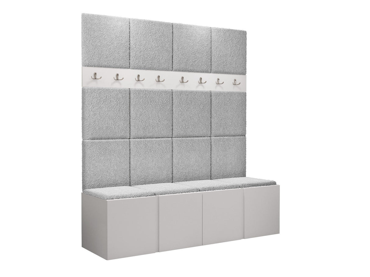 Előszoba garnitúra ORION V (Tavasz V), Keret színe: Fehér, Puha falpanel színe: Abriamo 6