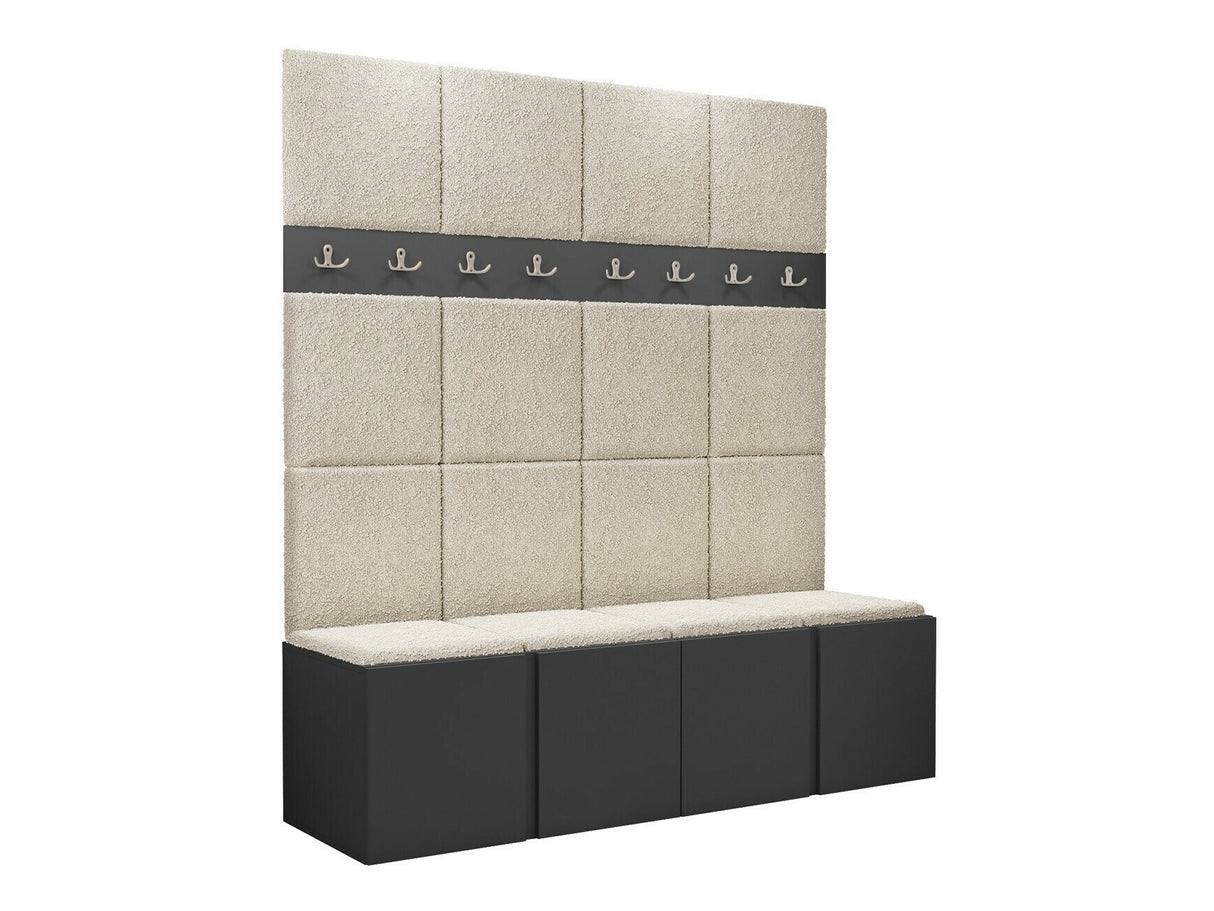 Előszoba garnitúra ORION V (Tavasz V), Keret színe: Grafit, Puha falpanel színe: Abriamo 3