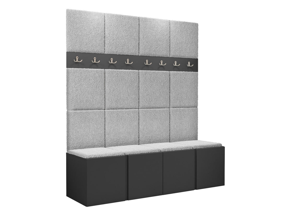 Előszoba garnitúra ORION V (Tavasz V), Keret színe: Grafit, Puha falpanel színe: Abriamo 6