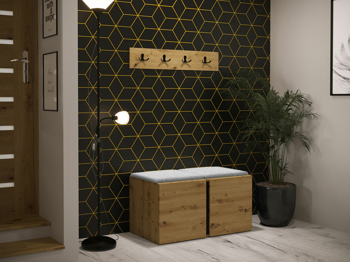 Előszoba garnitúra ORION VI (Tavasz VI), Keret színe: Artisan tölgy, Puha falpanel színe: Abriamo 6