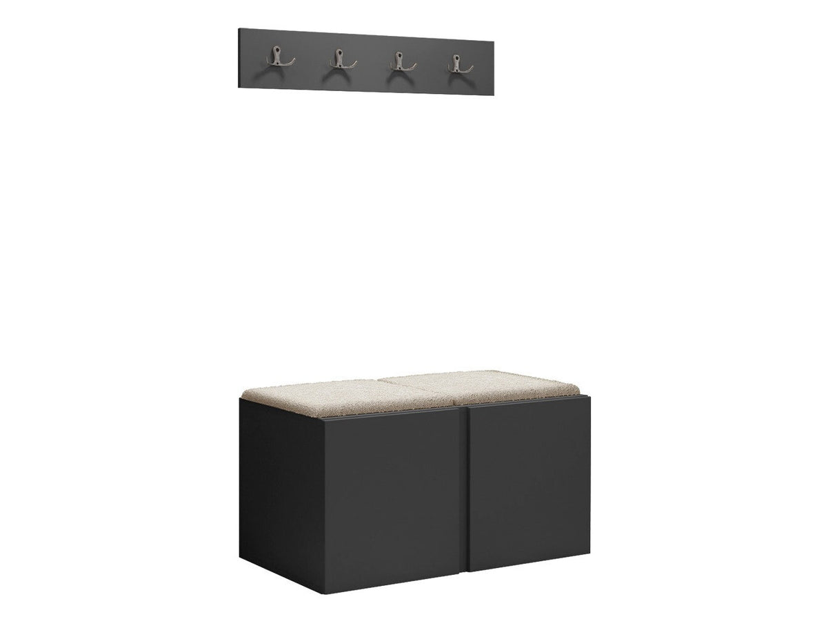 Előszoba garnitúra ORION VI (Tavasz VI), Keret színe: Grafit, Puha falpanel színe: Abriamo 3