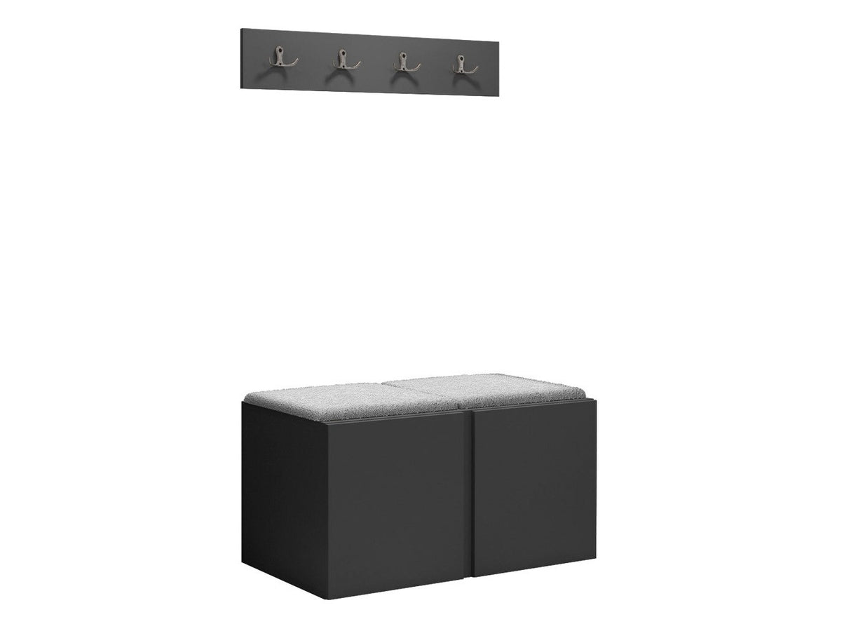 Előszoba garnitúra ORION VI (Tavasz VI), Keret színe: Grafit, Puha falpanel színe: Abriamo 6