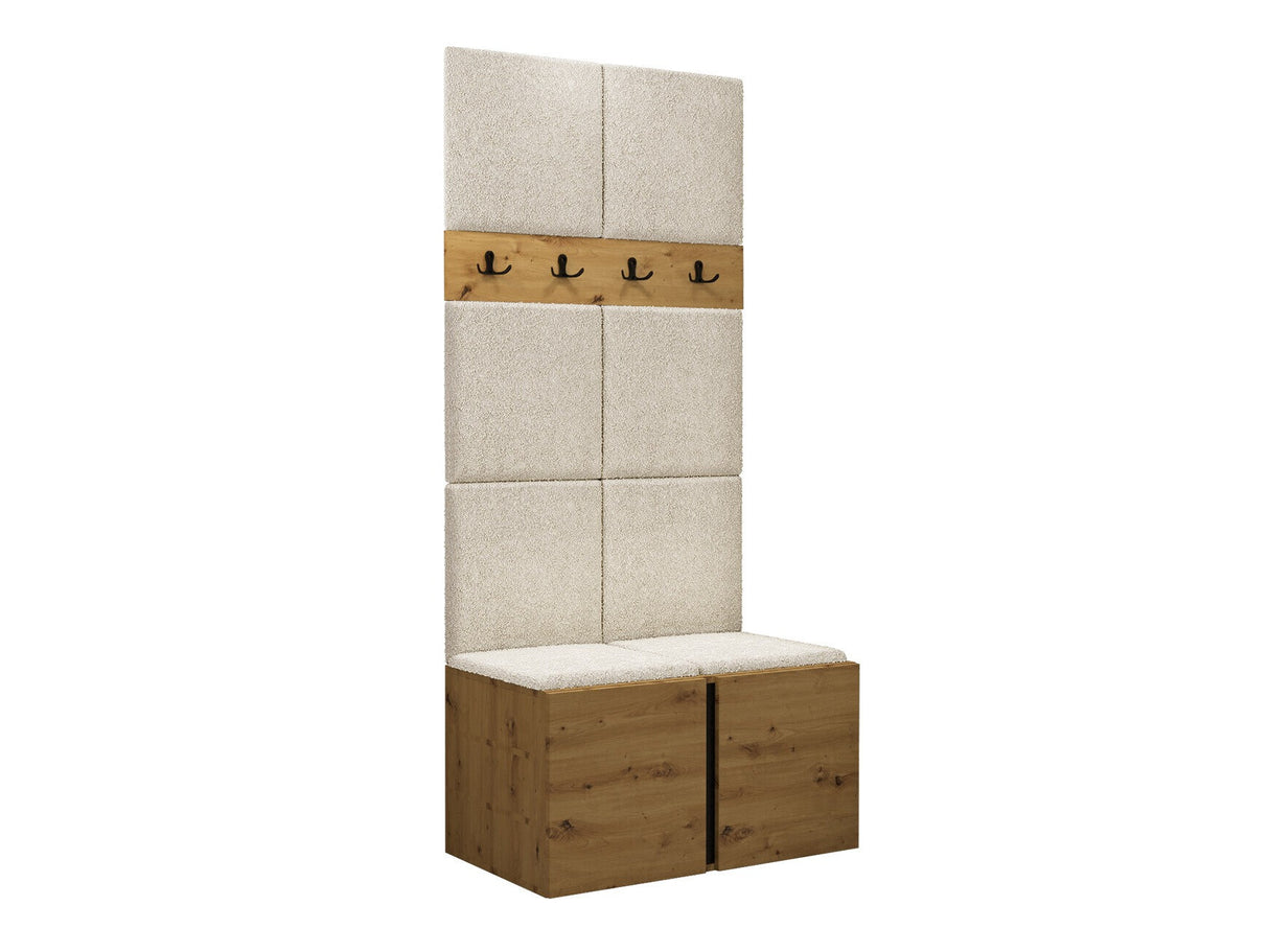 Előszoba garnitúra ORION IV (Tavasz IV), Keret színe: Artisan tölgy, Puha falpanel színe: Abriamo 3