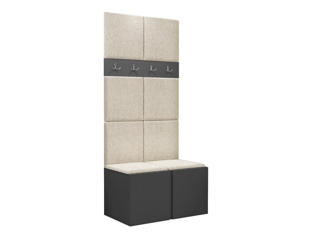 Előszoba garnitúra ORION IV (Tavasz IV), Keret színe: Grafit, Puha falpanel színe: Abriamo 3