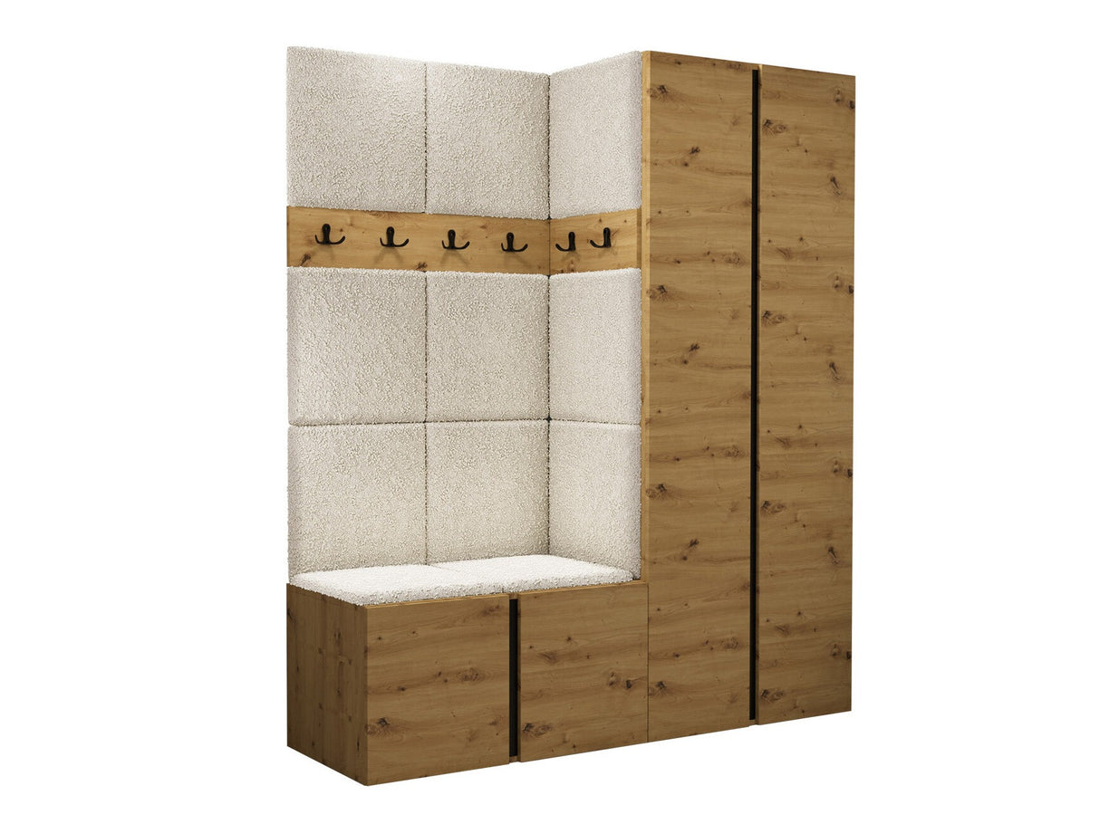 Előszoba garnitúra ORION III (Tavasz III), Keret színe: Artisan tölgy, Puha falpanel színe: Abriamo 3