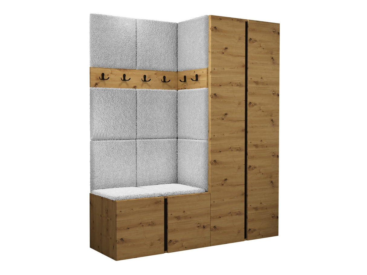 Előszoba garnitúra ORION III (Tavasz III), Keret színe: Artisan tölgy, Puha falpanel színe: Abriamo 6