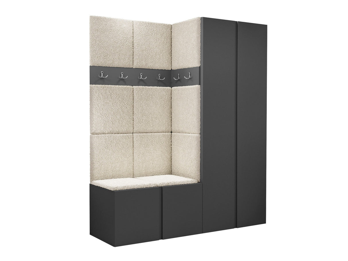 Előszoba garnitúra ORION III (Tavasz III), Keret színe: Grafit, Puha falpanel színe: Abriamo 3