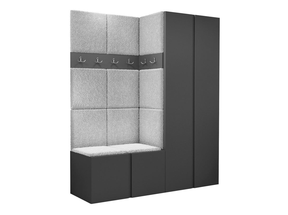 Előszoba garnitúra ORION III (Tavasz III), Keret színe: Grafit, Puha falpanel színe: Abriamo 6