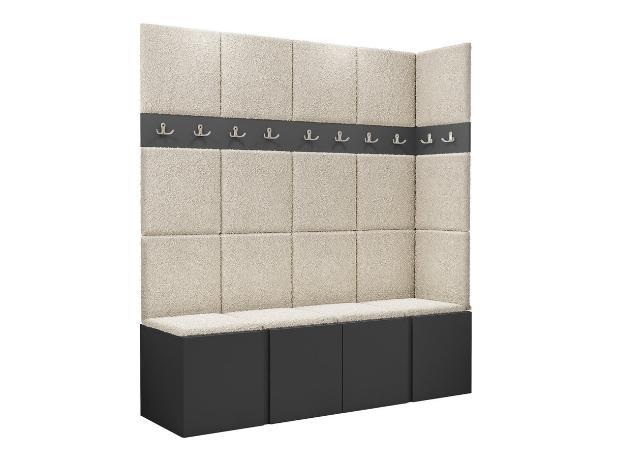 Előszoba garnitúra ORION II (Tavasz II), Keret színe: Grafit, Puha falpanel színe: Abriamo 3