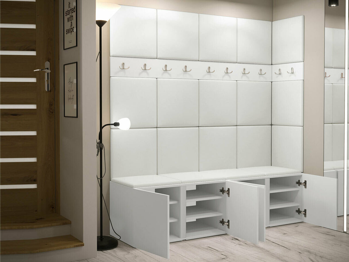 Előszoba garnitúra ORION II (Tavasz II), Keret színe: Grafit, Puha falpanel színe: Abriamo 3