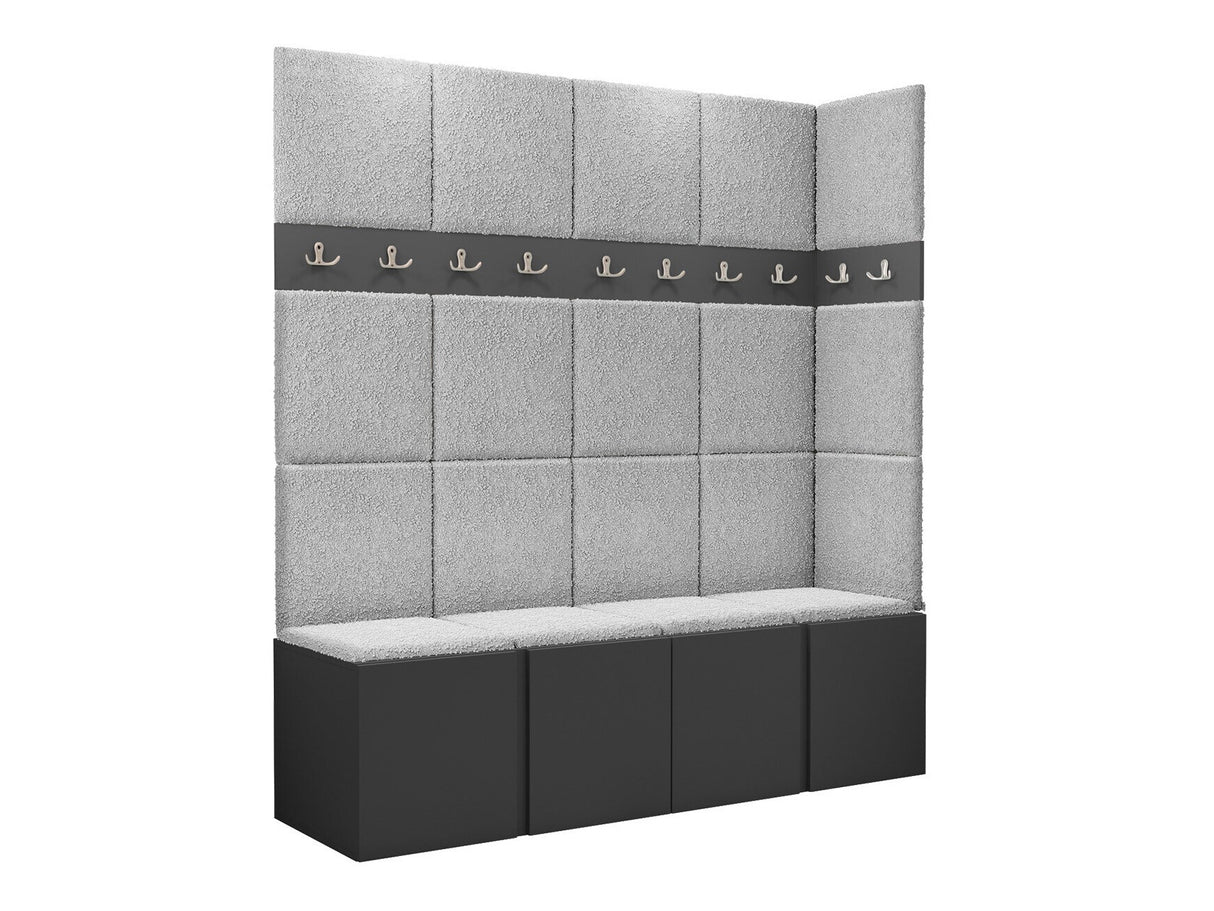 Előszoba garnitúra ORION II (Tavasz II), Keret színe: Grafit, Puha falpanel színe: Abriamo 6