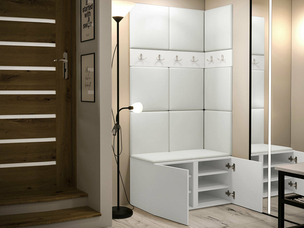 Előszoba garnitúra ORION I (Tavasz I), Keret színe: Artisan tölgy, Puha falpanel színe: Abriamo 6