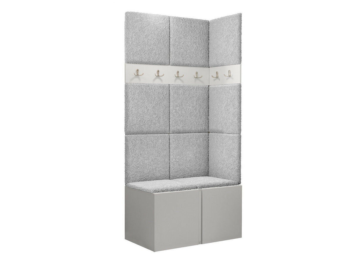 Előszoba garnitúra ORION I (Tavasz I), Keret színe: Fehér, Puha falpanel színe: Abriamo 6