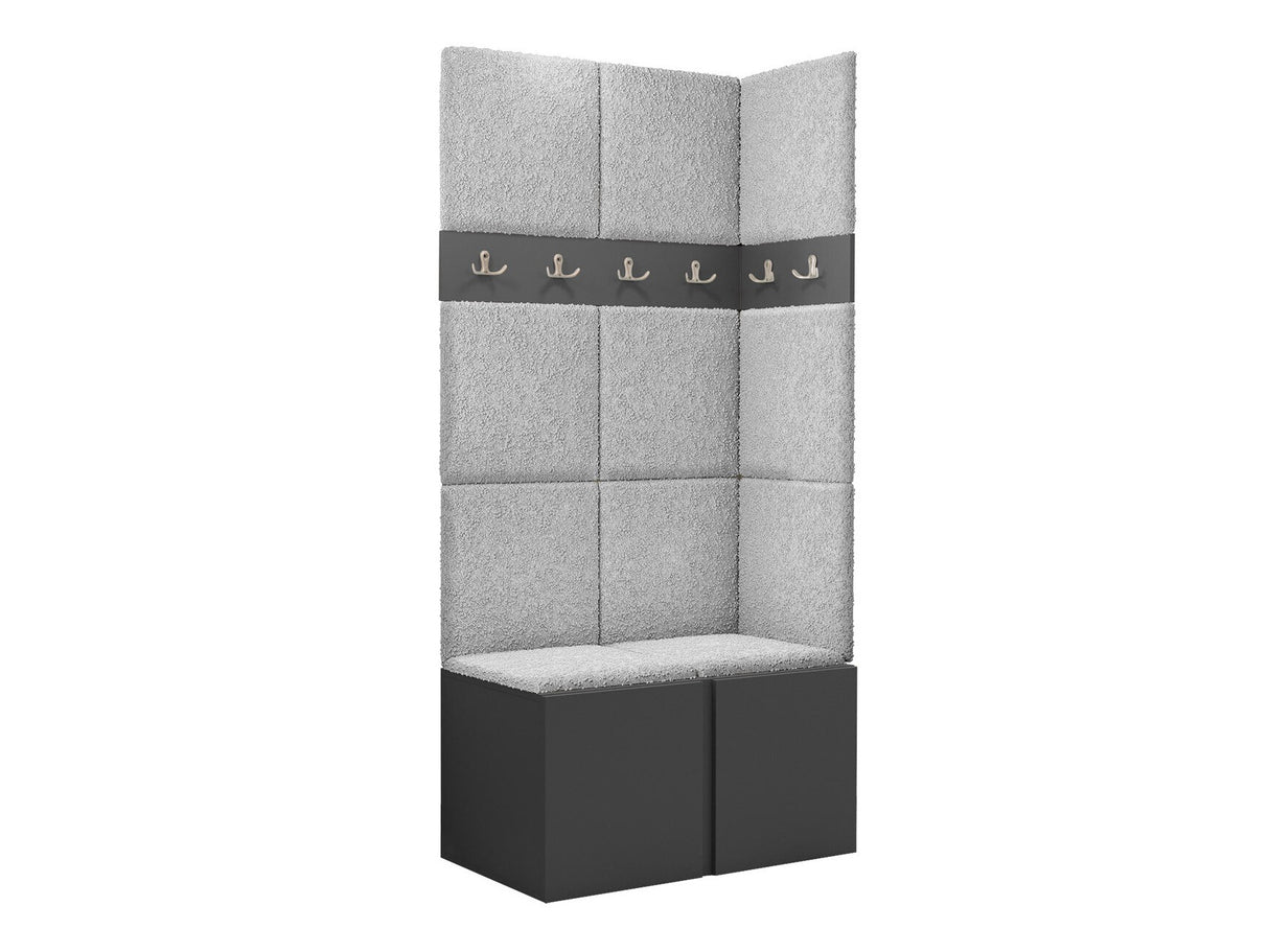 Előszoba garnitúra ORION I (Tavasz I), Keret színe: Grafit, Puha falpanel színe: Abriamo 6