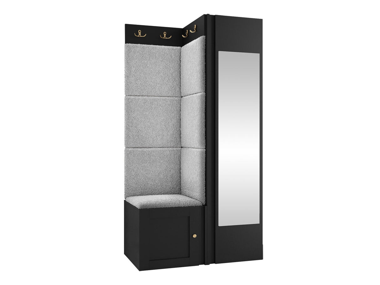 Előszoba garnitúra ORION RYFEL RAMIRO XXVI (Terospito), Keret színe: Fekete, Puha falpanel színe: Abriamo 6