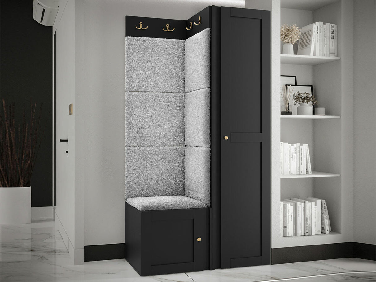 Előszoba garnitúra ORION RYFEL RAMIRO XXV (Terospito), Keret színe: Fekete, Puha falpanel színe: Abriamo 6