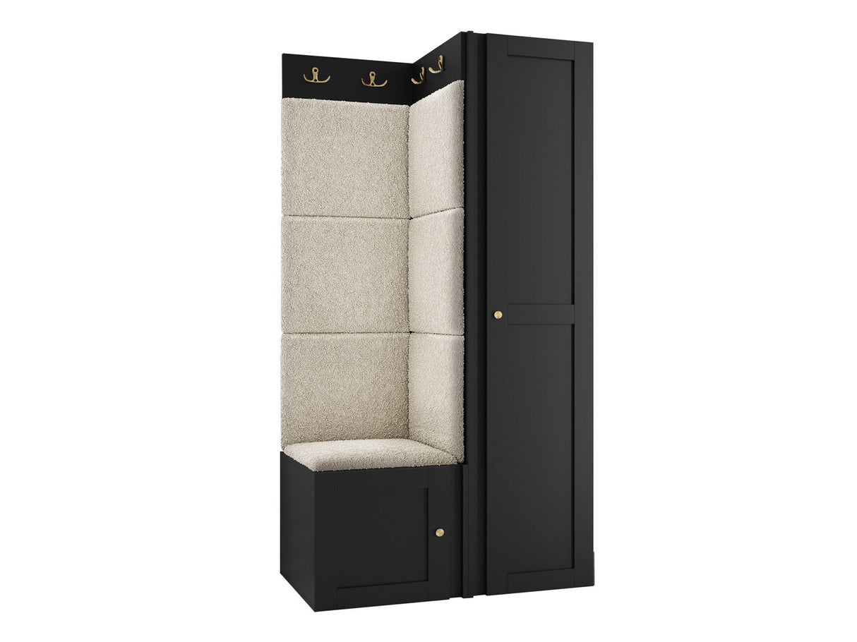 Előszoba garnitúra ORION RYFEL RAMIRO XXV (Terospito), Keret színe: Fekete, Puha falpanel színe: Abriamo 3