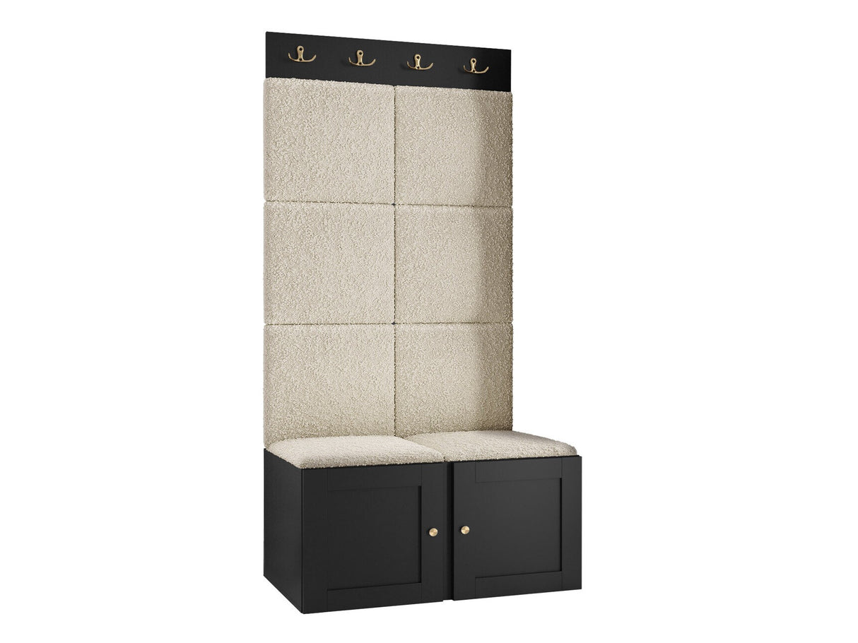 Előszoba garnitúra Orion Ryfel Ramiro IV (Terospito), Keret színe: Fekete, Puha falpanel színe: Abriamo 3