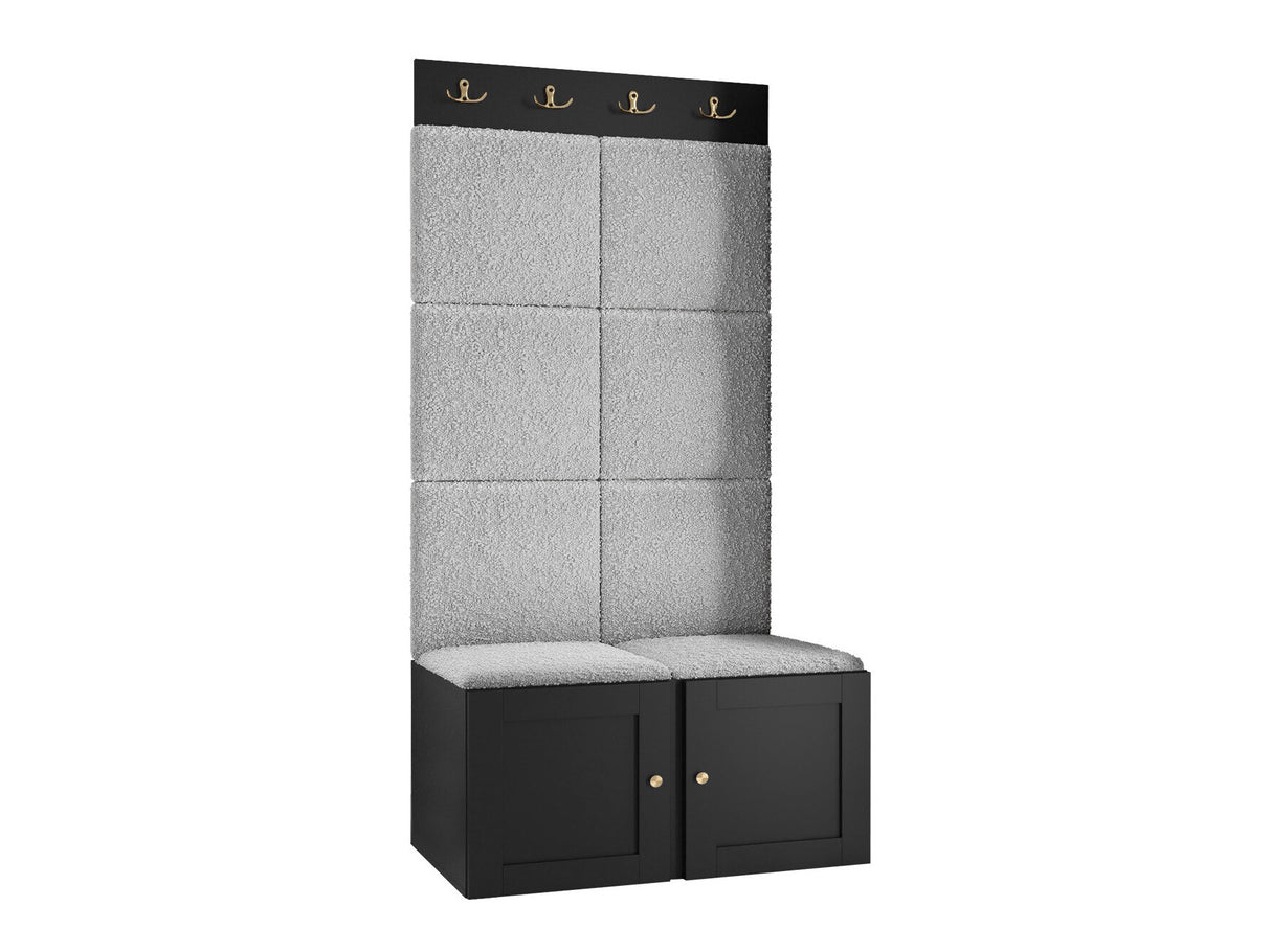 Előszoba garnitúra Orion Ryfel Ramiro IV (Terospito), Keret színe: Fekete, Puha falpanel színe: Abriamo 6