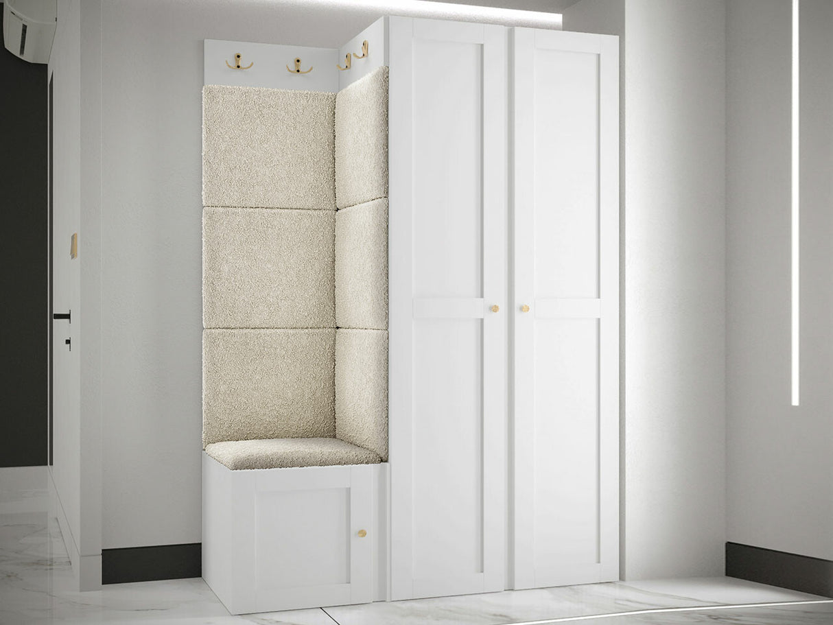 Előszoba garnitúra ORION RYFEL RAMIRO XXIII (Terospito), Keret színe: Fehér, Puha falpanel színe: Abriamo 3