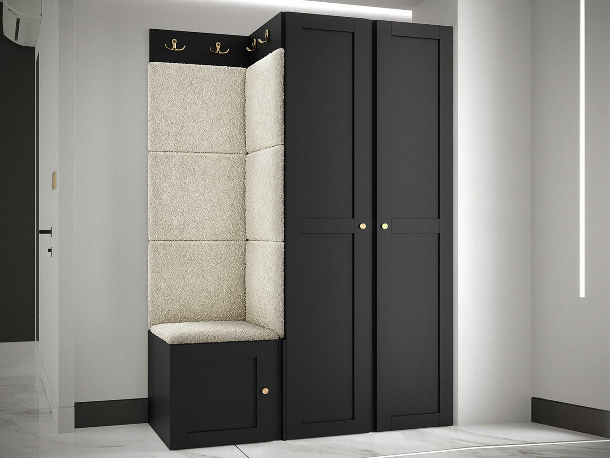 Előszoba garnitúra ORION RYFEL RAMIRO XXIII (Terospito), Keret színe: Fekete, Puha falpanel színe: Abriamo 3