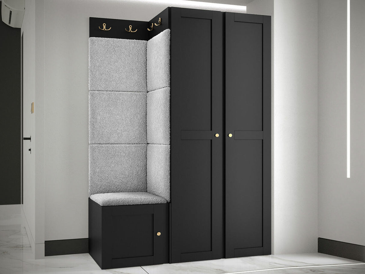 Előszoba garnitúra ORION RYFEL RAMIRO XXIII (Terospito), Keret színe: Fekete, Puha falpanel színe: Abriamo 6