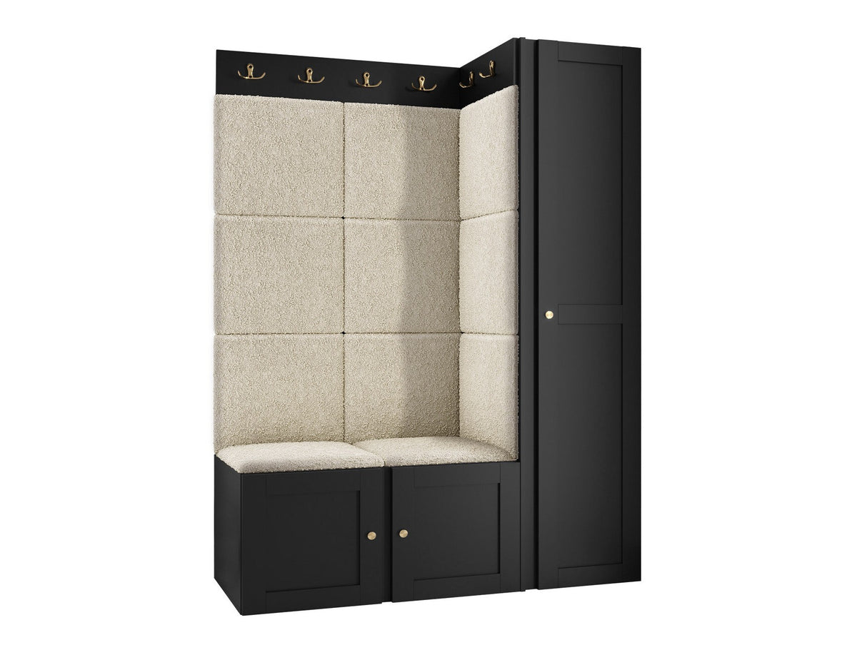 Előszoba garnitúra ORION RYFEL RAMIRO IX (Terospito), Keret színe: Fehér, Puha falpanel színe: Abriamo 3